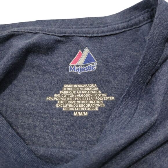 Majestic Top Size Medium M Tampa Bay Rays T-Shirt MLB Graphic Print T-Shirt Blue - Picture 6 of 6